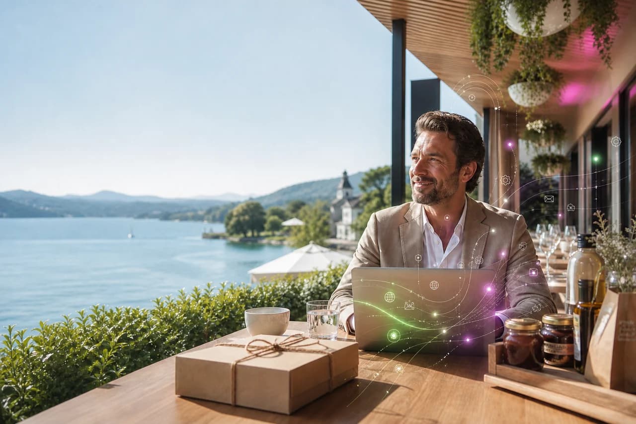 Wörthersee mit dezenten digitalen Strukturen