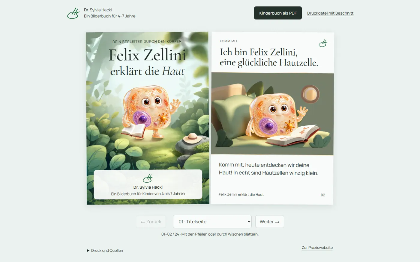 Kinderbuch Felix Zellini erklärt die Haut